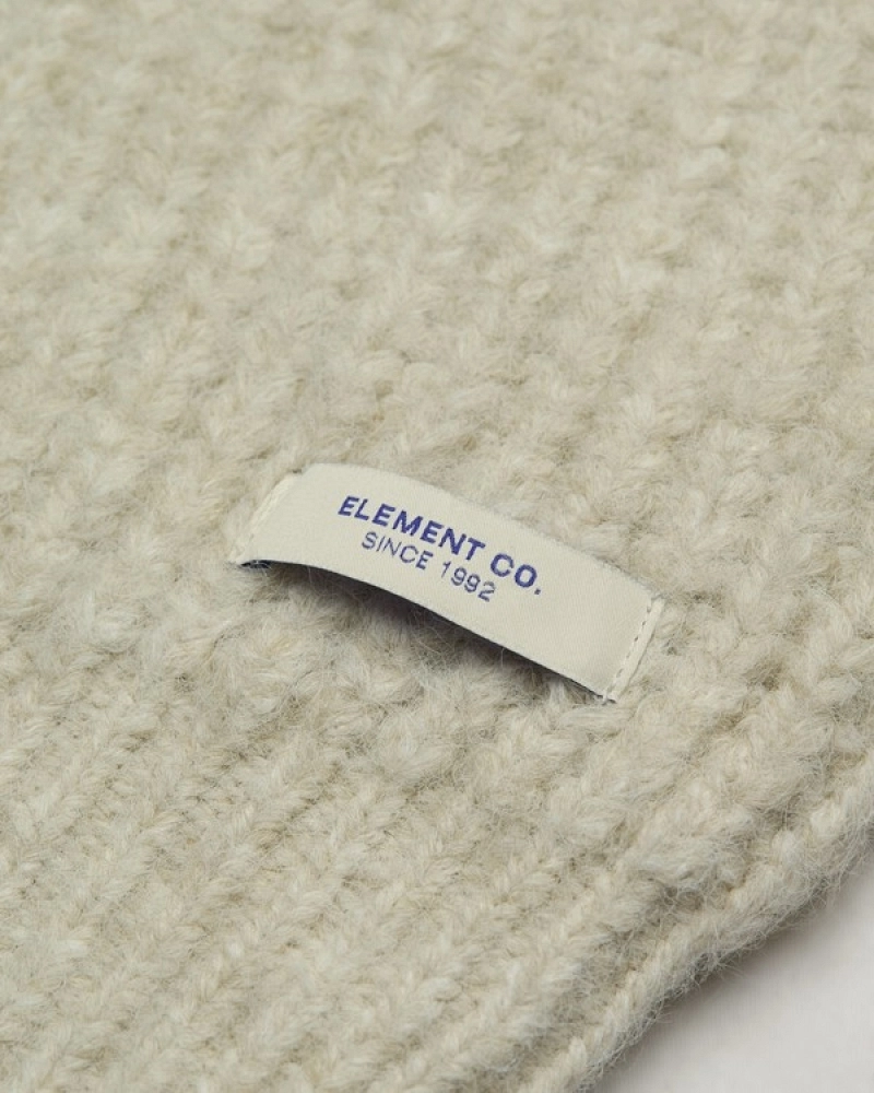 Jersey de punto con cuello alto y media cremallera para mujer – Element | Crudo