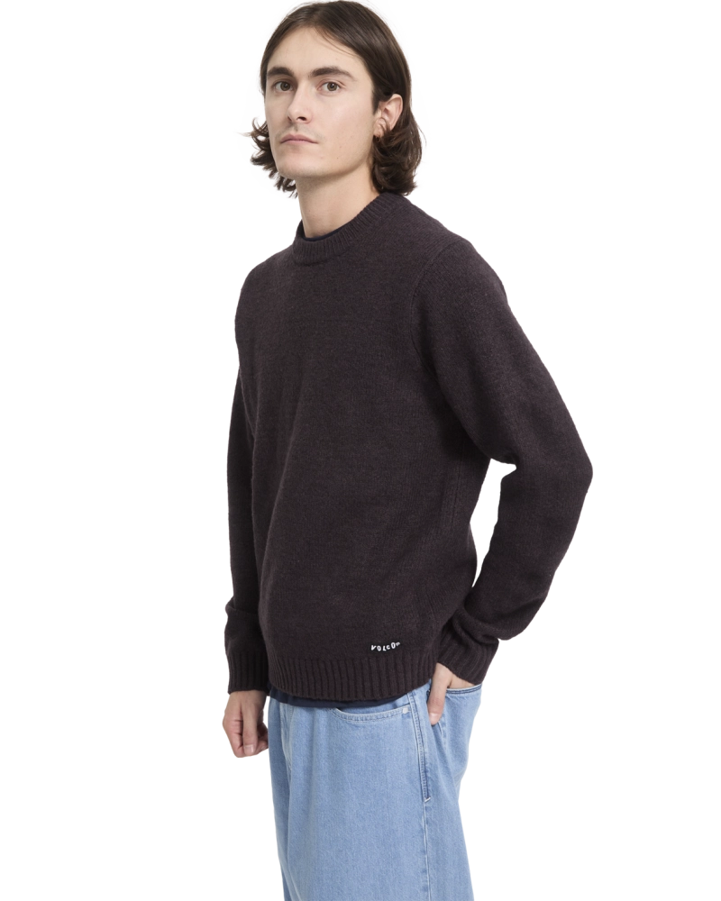 Jersey de Punto Volcom Cuello Redondo — Marrón Berenjena