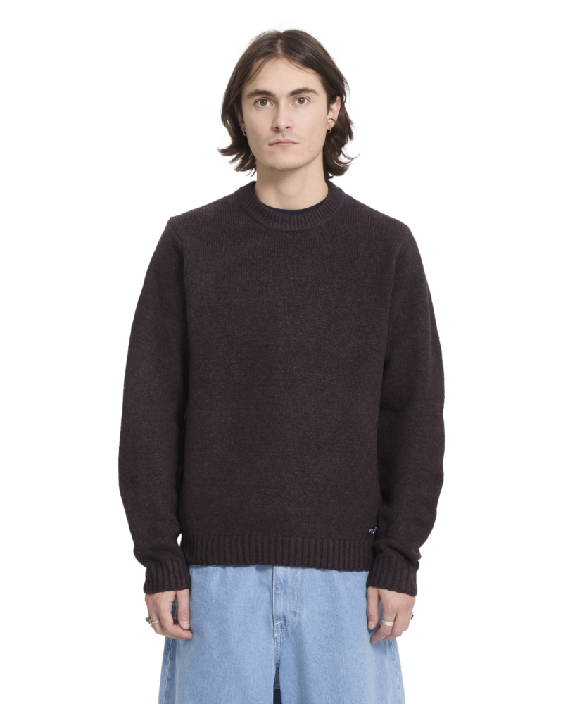 Jersey de Punto Volcom Cuello Redondo — Marrón Berenjena