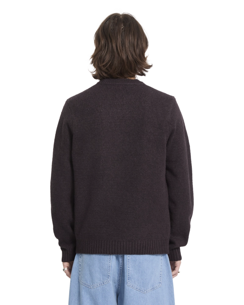 Jersey de Punto Volcom Cuello Redondo — Marrón Berenjena