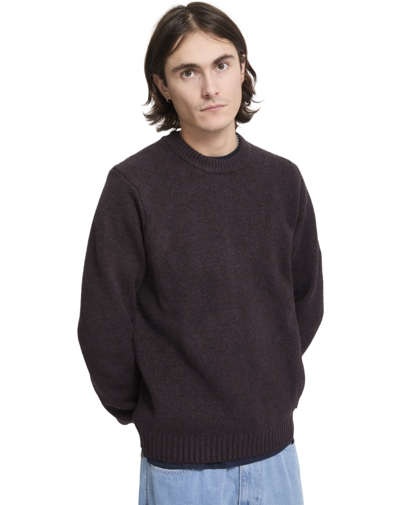 Jersey de Punto Volcom Cuello Redondo — Marrón Berenjena