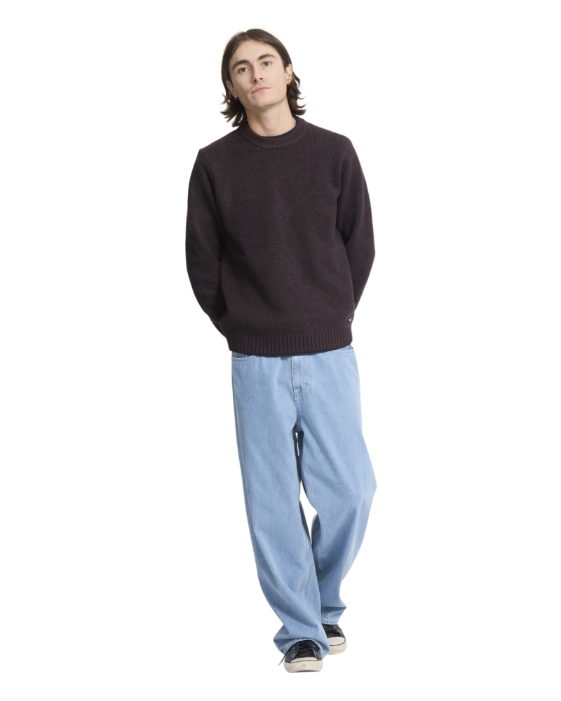 Jersey de Punto Volcom Cuello Redondo — Marrón Berenjena