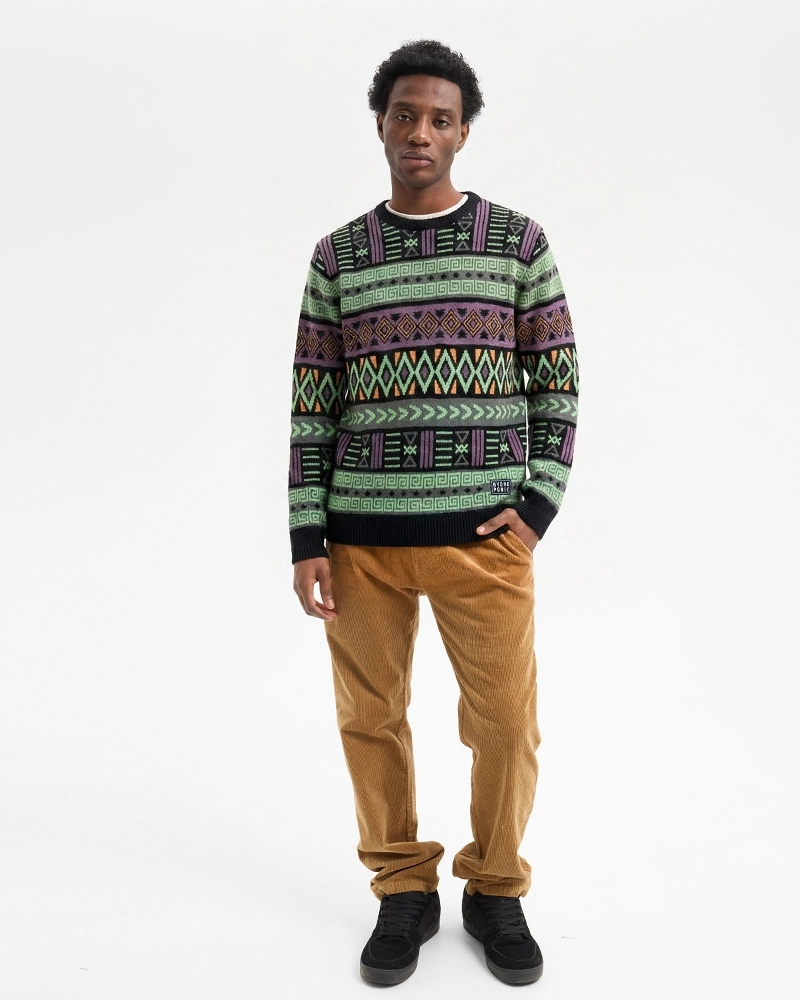 Jersey Hydroponic Jacquard Étnico VerdeMalva Jersey Hydroponic Jacquard Étnico VerdeMalva