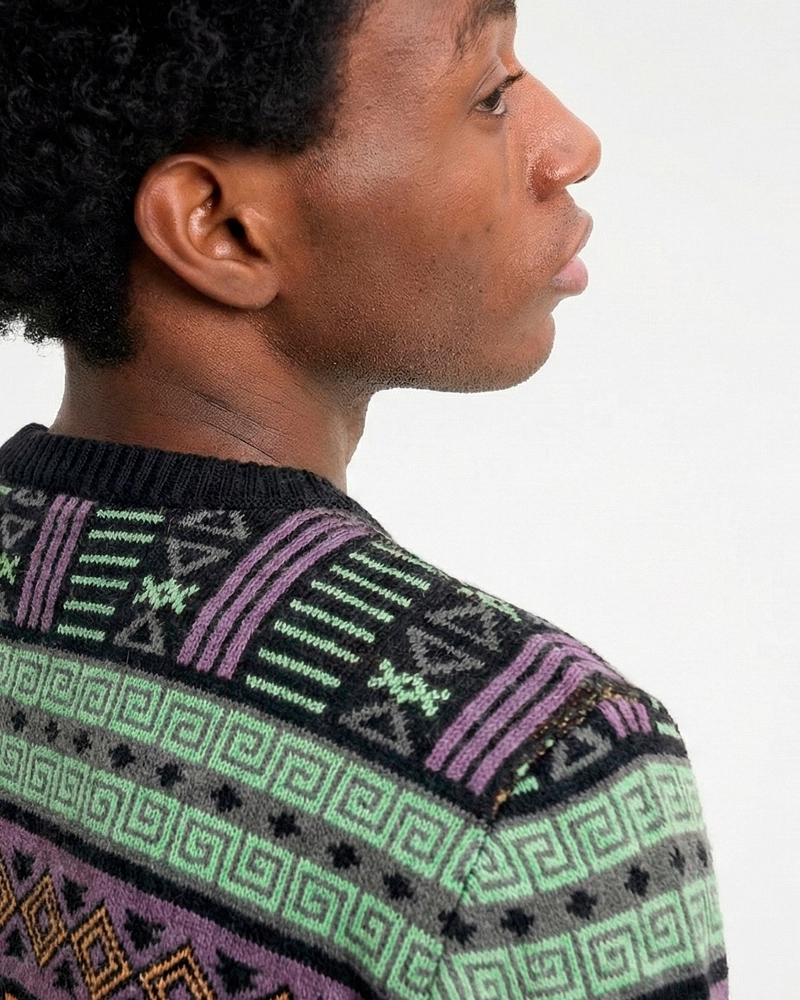 Jersey Hydroponic Jacquard Étnico VerdeMalva Jersey Hydroponic Jacquard Étnico VerdeMalva