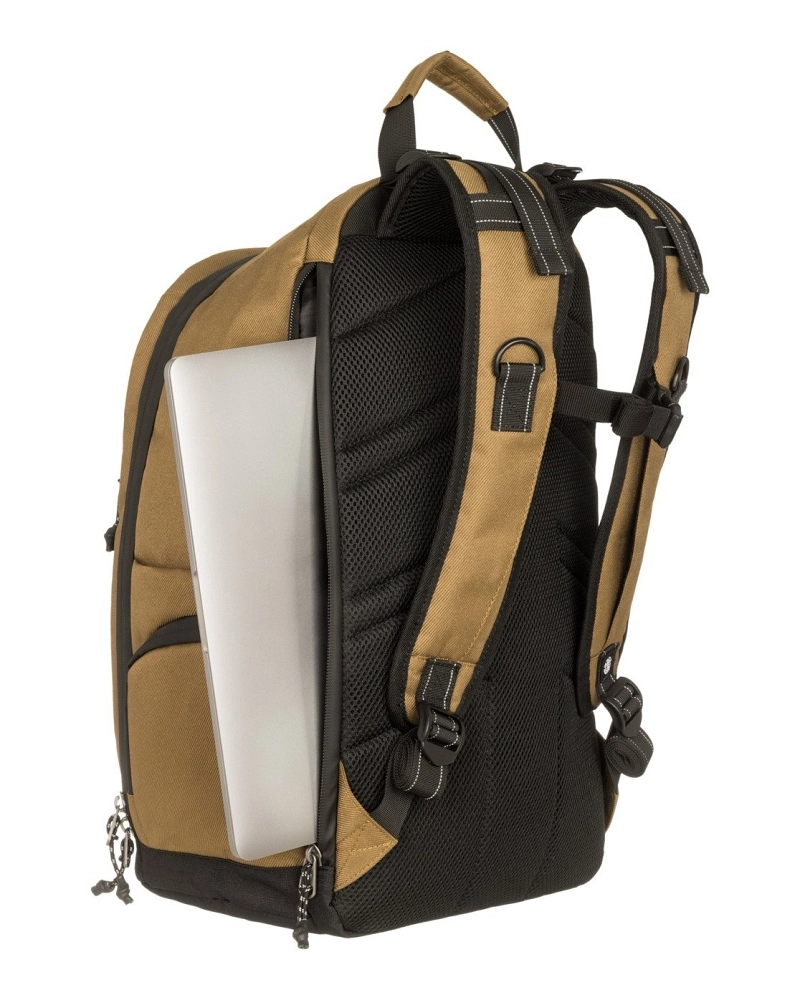 Mochila Element Skate Porta Skate con Compartimento para Portátil – Mostaza