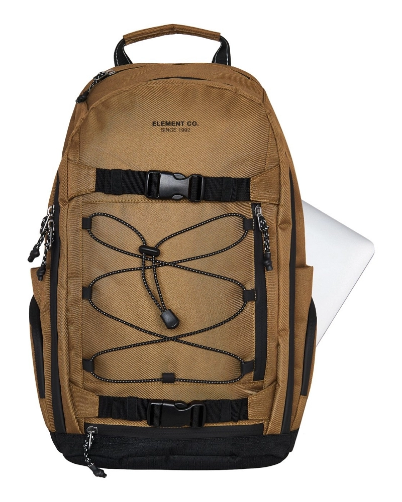 Mochila Element Skate Porta Skate con Compartimento para Portátil – Mostaza