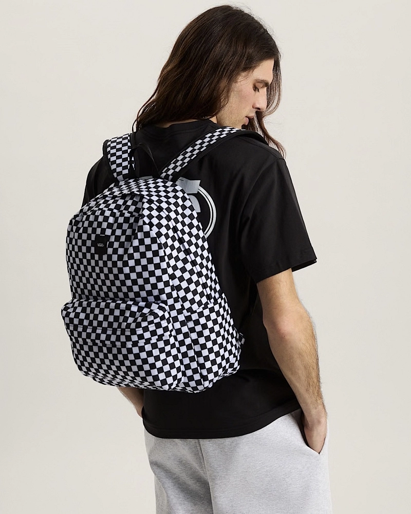 Mochila Vans Old Skool Cuadros Blanco y Negro Mochila Vans Old Skool Cuadros Blanco y Negro