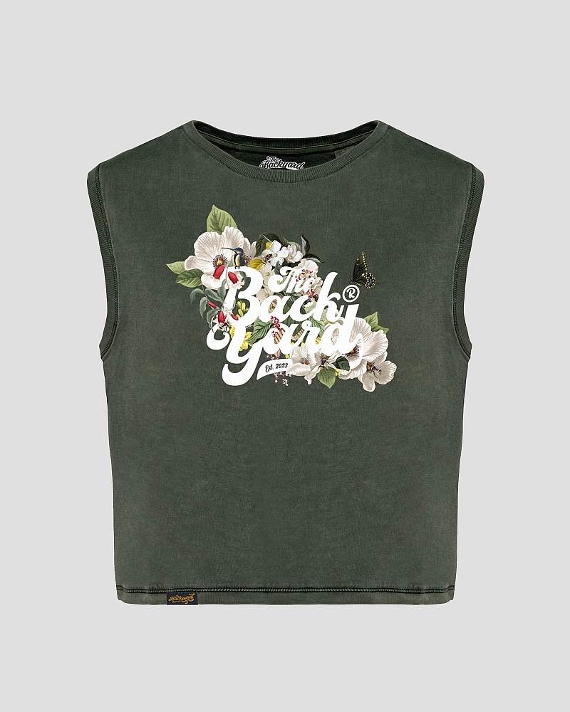 Old scholl forest organic Crop Top