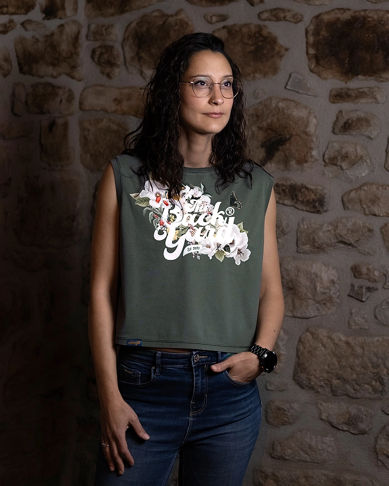 Old scholl forest organic Crop Top