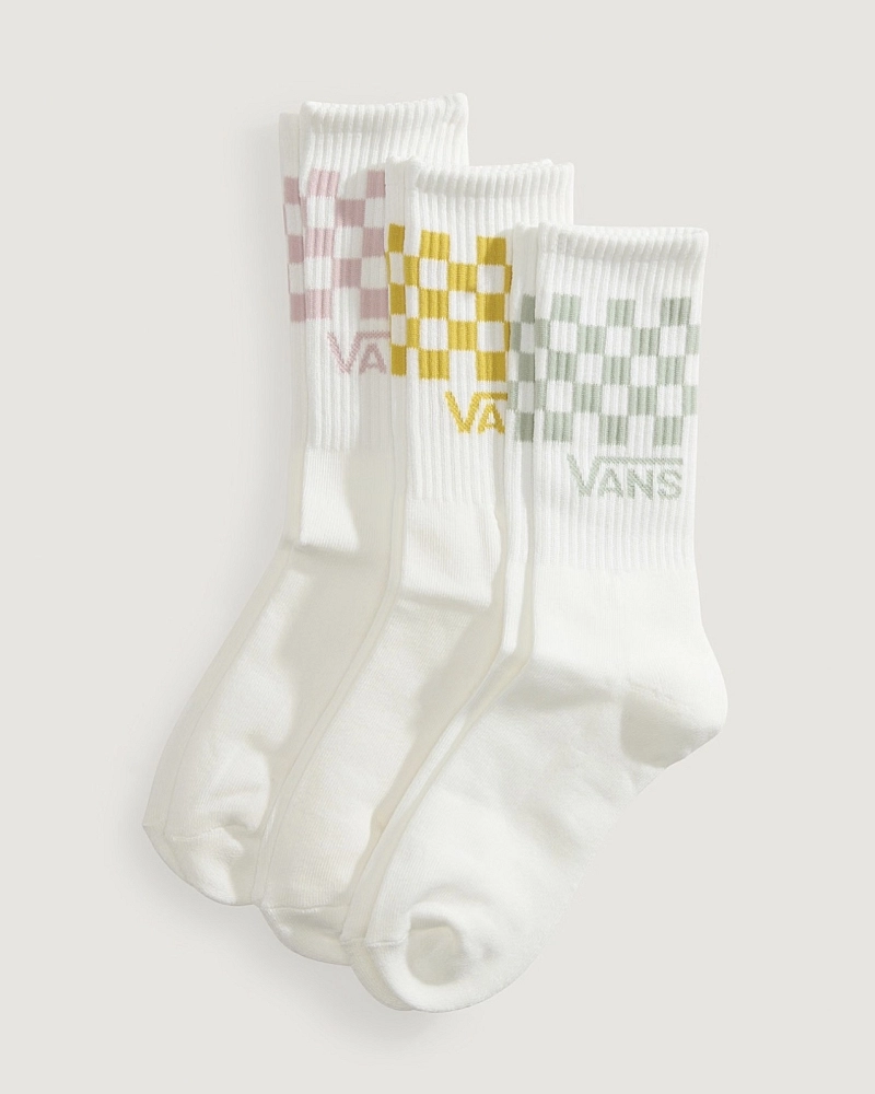 Pack 3 Calcetines Vans Altos Cuadros Ajedrez – Blanco Multicolor