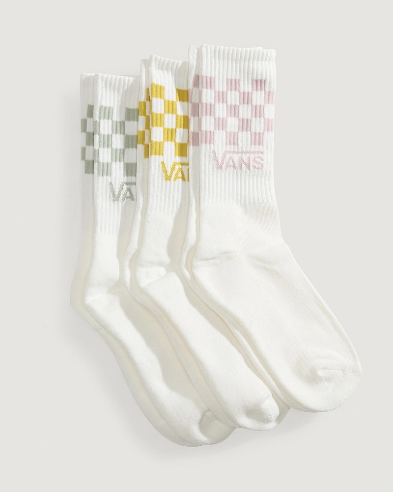 Pack 3 Calcetines Vans Altos Cuadros Ajedrez – Blanco Multicolor