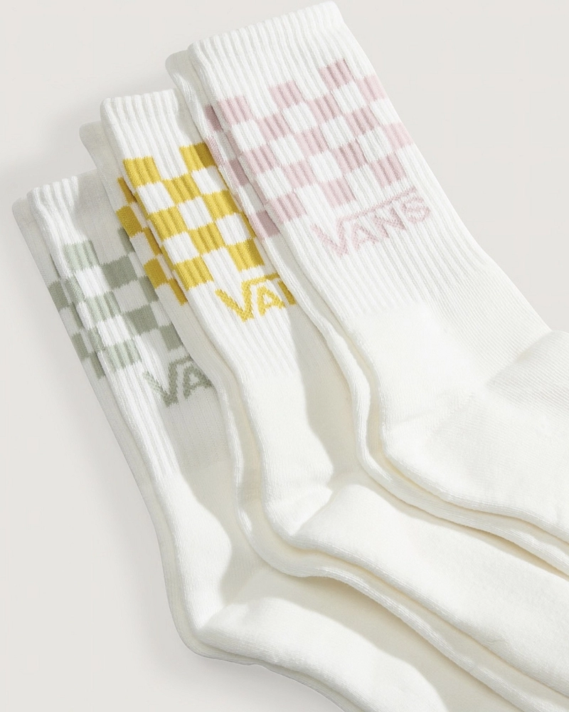 Pack 3 Calcetines Vans Altos Cuadros Ajedrez – Blanco Multicolor