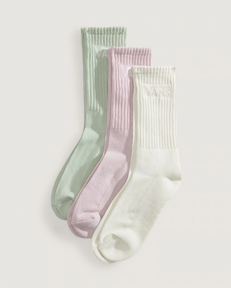 Pack 3 Calcetines Vans Altos Lisos – Verde, Rosa y Crudo