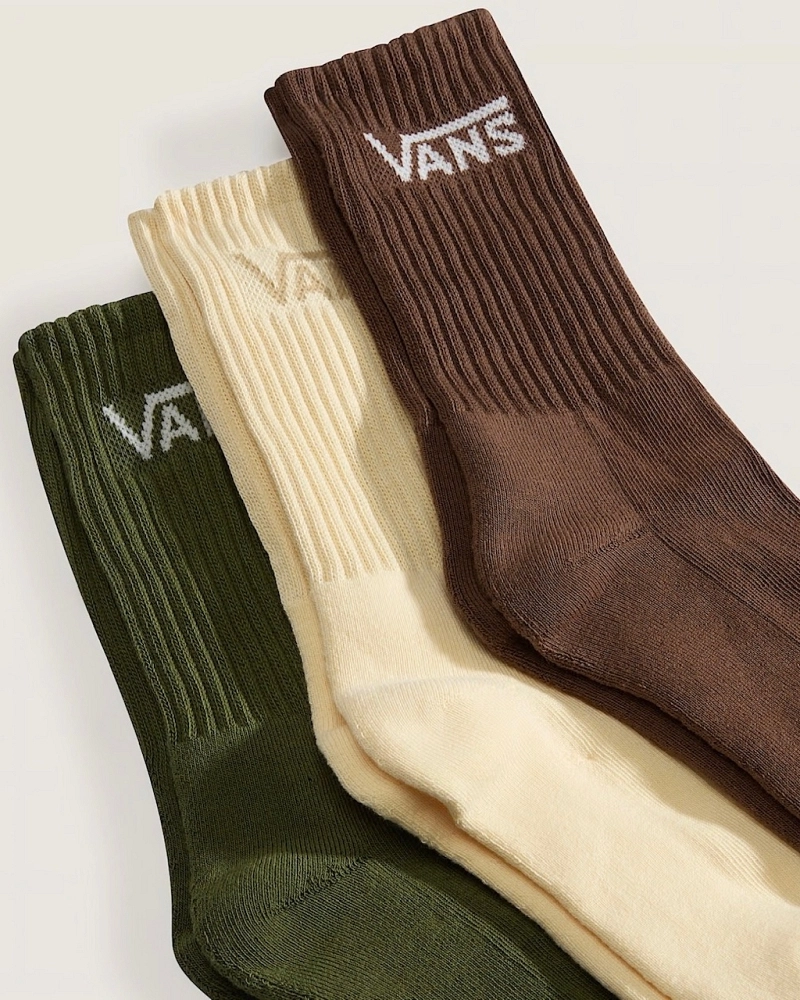 Pack de 3 Calcetines Vans Classic – Verde Oliva, Crudo y Marrón Pack de 3 Calcetines Vans Classic – Verde Oliva, Crudo y Marrón