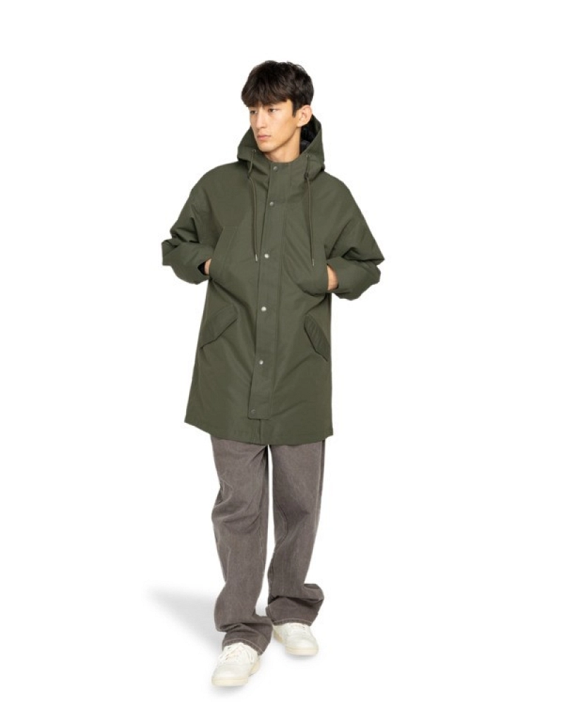 Parka Fishtail Element Hombre Verde Caqui Impermeable con Capucha Parka Fishtail Element Hombre Verde Caqui Impermeable con Capucha