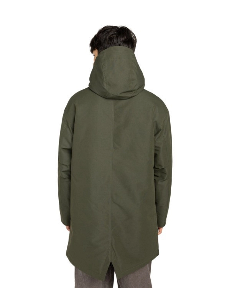 Parka Fishtail Element Hombre Verde Caqui Impermeable con Capucha Parka Fishtail Element Hombre Verde Caqui Impermeable con Capucha