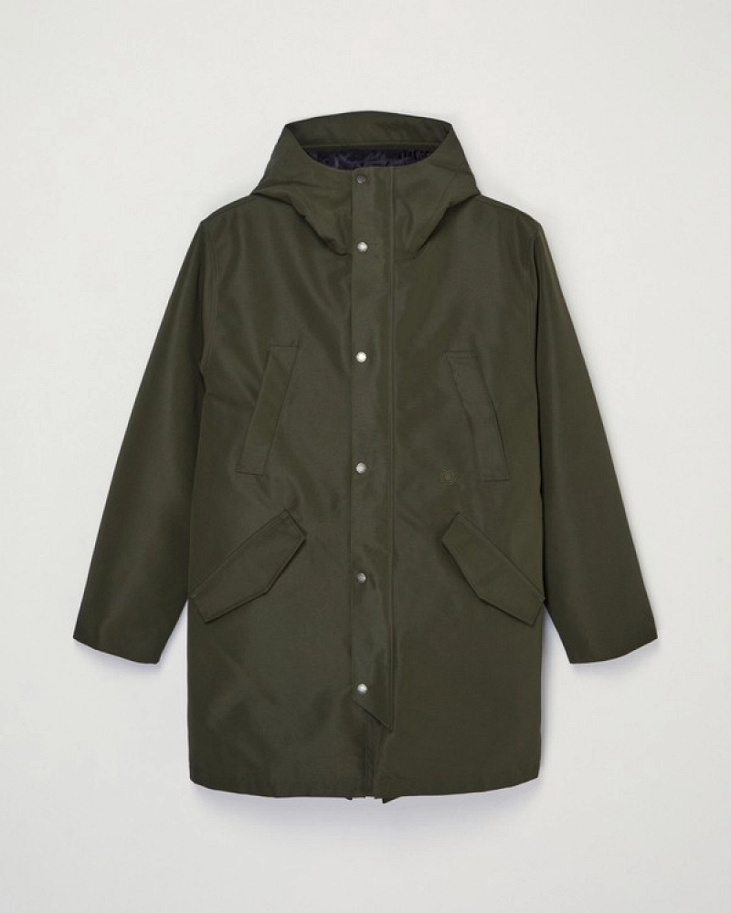 Parka Fishtail Element Hombre Verde Caqui Impermeable con Capucha Parka Fishtail Element Hombre Verde Caqui Impermeable con Capucha