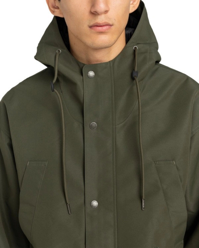 Parka Fishtail Element Hombre Verde Caqui Impermeable con Capucha Parka Fishtail Element Hombre Verde Caqui Impermeable con Capucha