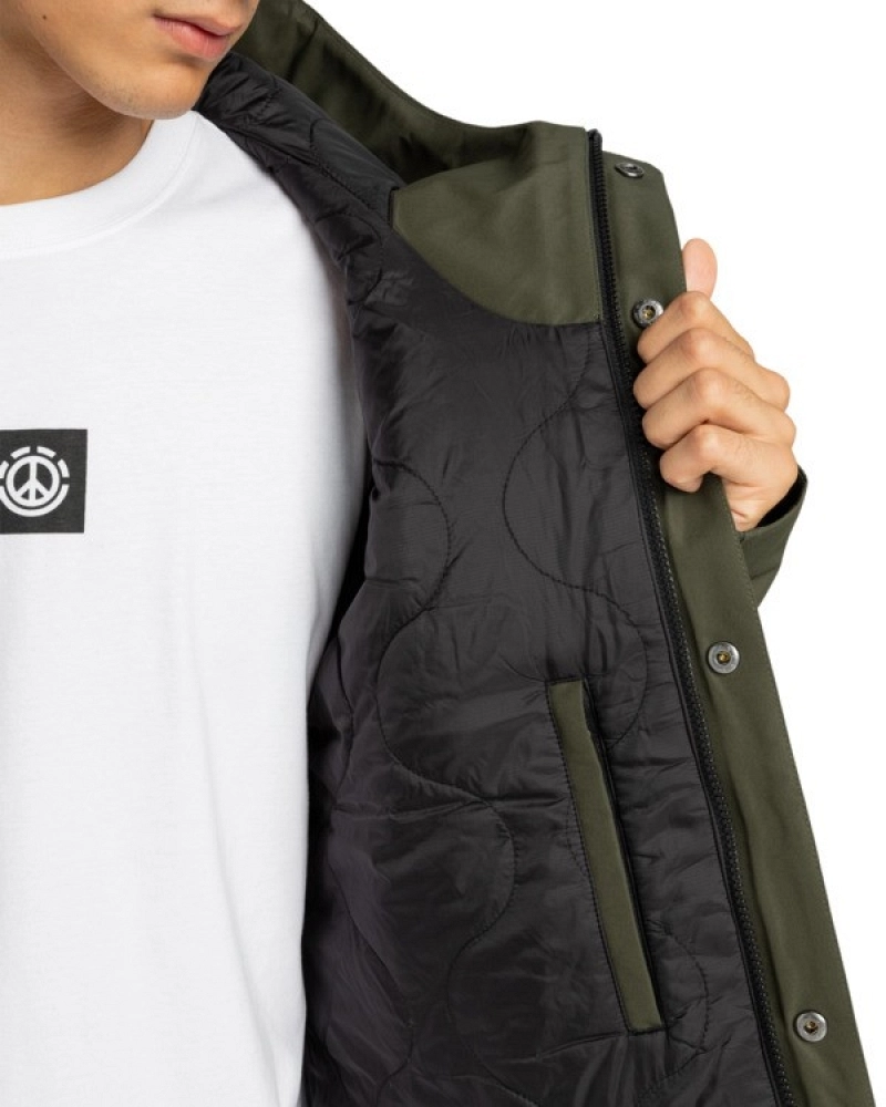 Parka Fishtail Element Hombre Verde Caqui Impermeable con Capucha Parka Fishtail Element Hombre Verde Caqui Impermeable con Capucha