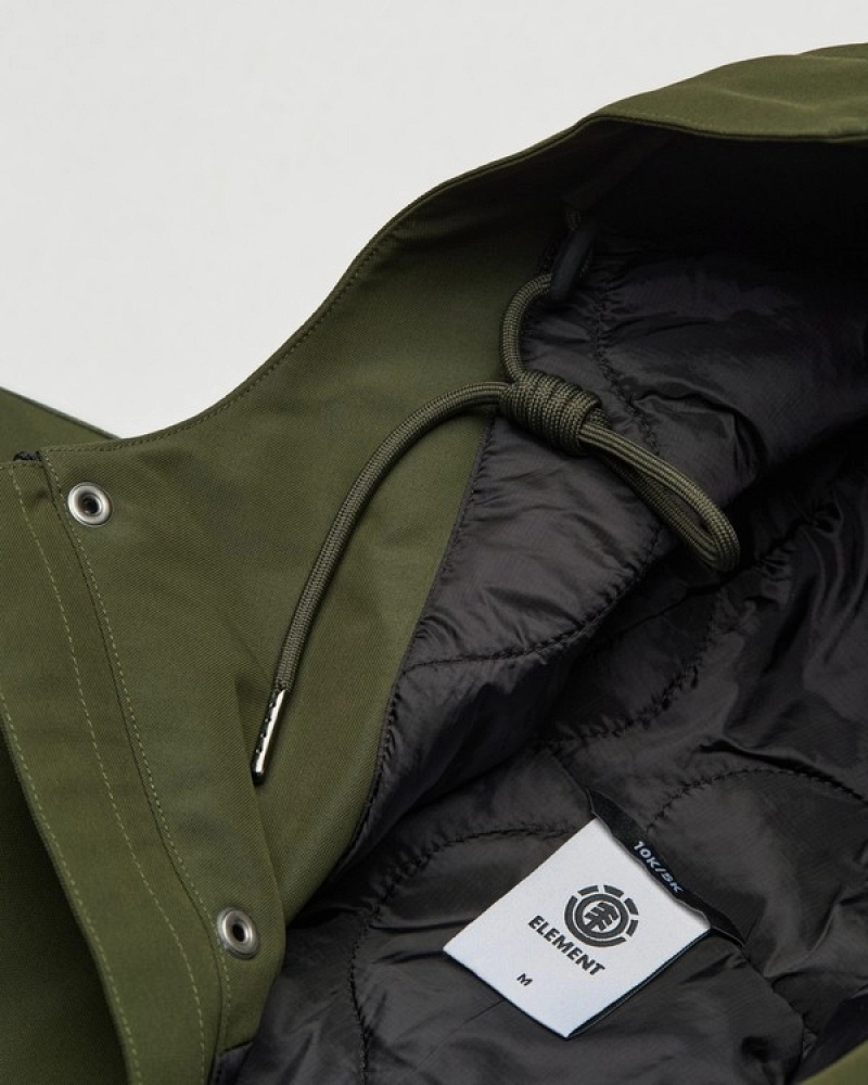 Parka Fishtail Element Hombre Verde Caqui Impermeable con Capucha Parka Fishtail Element Hombre Verde Caqui Impermeable con Capucha