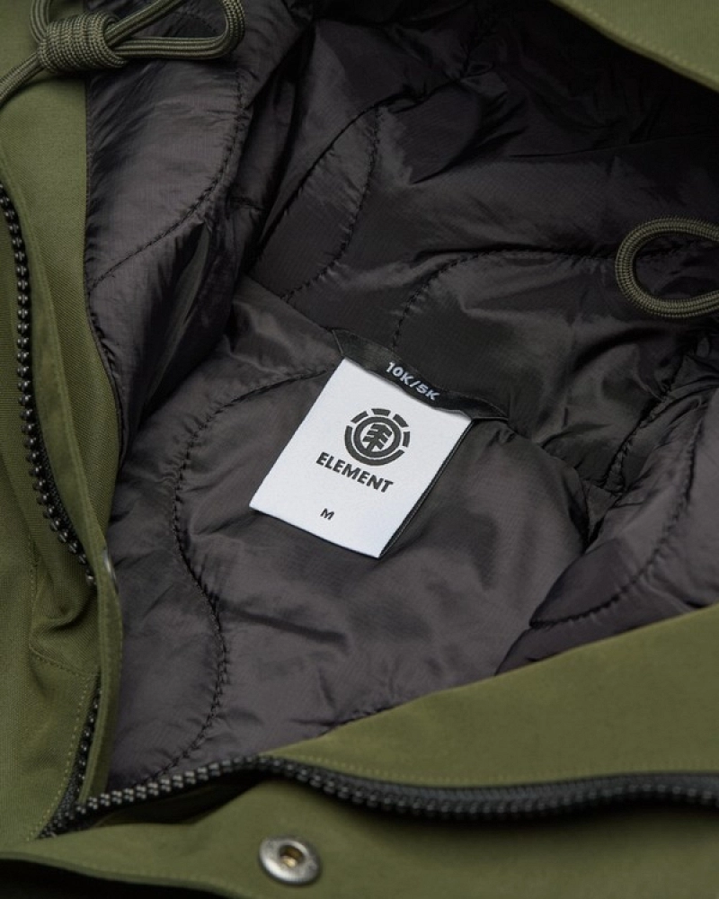 Parka Fishtail Element Hombre Verde Caqui Impermeable con Capucha Parka Fishtail Element Hombre Verde Caqui Impermeable con Capucha