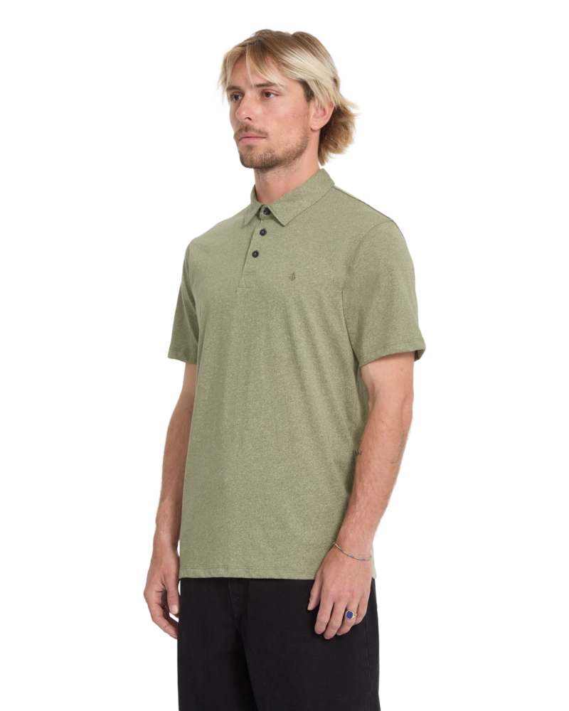 Polo Wowzer Volcom - Manga Corta Jaspeado Verde Oliva Polo Wowzer Volcom - Manga Corta Jaspeado Verde Oliva