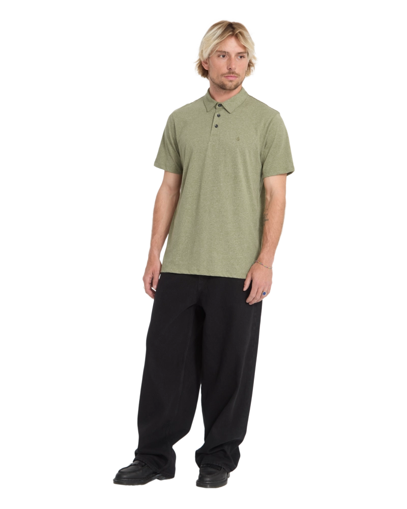 Polo Wowzer Volcom - Manga Corta Jaspeado Verde Oliva Polo Wowzer Volcom - Manga Corta Jaspeado Verde Oliva