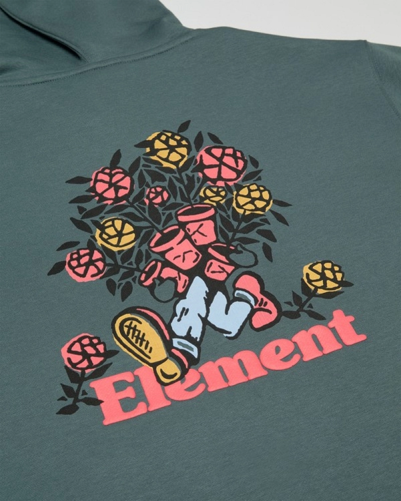 Sudadera con Capucha Element Hand Full Verde | Hoodie Unisex Estampado Floral Skate Sudadera con Capucha Element Hand Full Verde | Hoodie Unisex Estampado Floral Skate