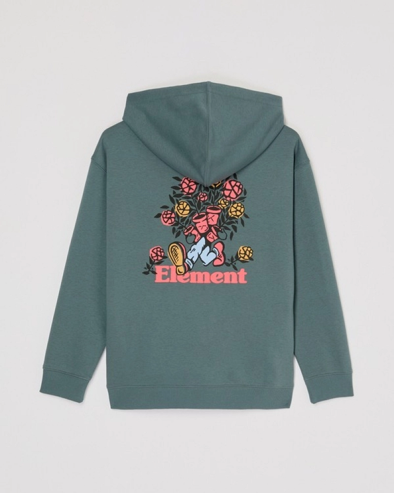 Sudadera con Capucha Element Hand Full Verde Junior | Hoodie Infantil Estampado Floral 10-16 años