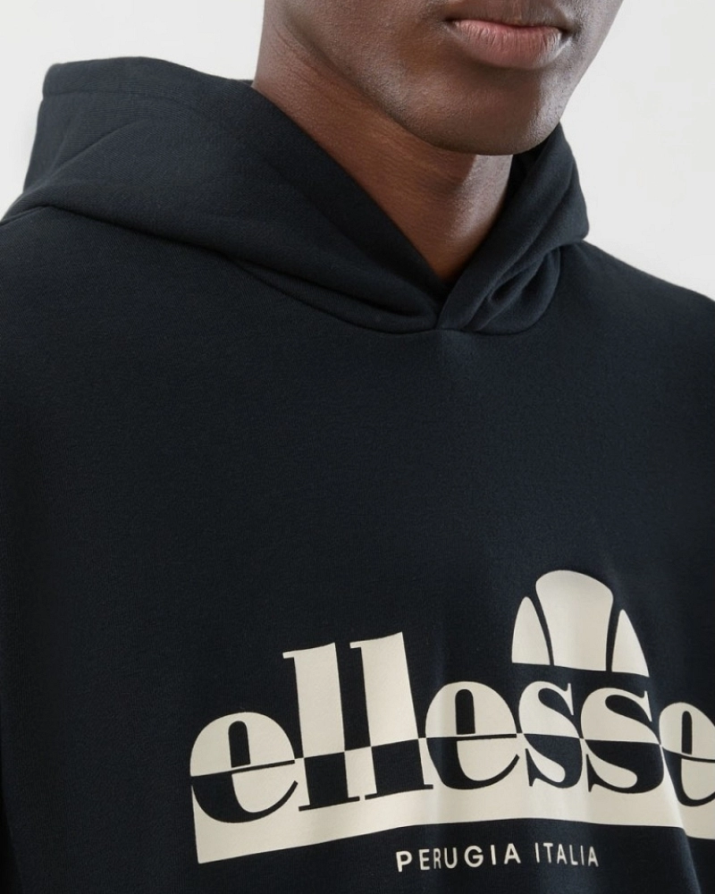 Sudadera con capucha Ellesse Plerica OH Hoodie hombre negra logo vintage Sudadera con capucha Ellesse Plerica OH Hoodie hombre negra logo vintage