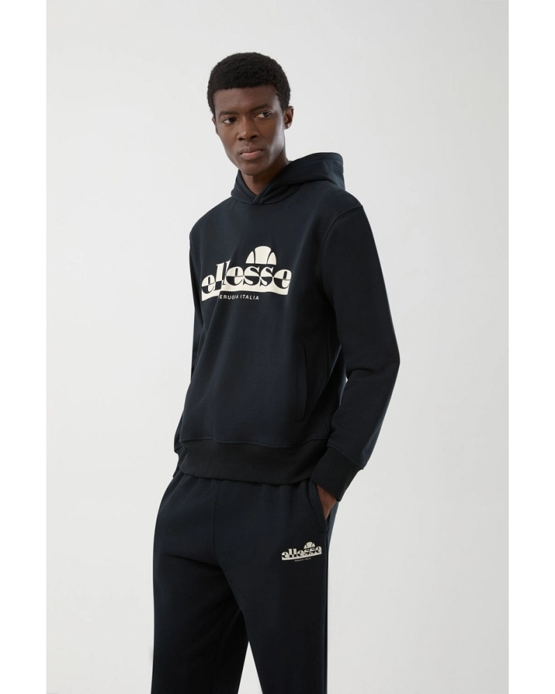 Sudadera con capucha Ellesse Plerica OH Hoodie hombre negra logo vintage Sudadera con capucha Ellesse Plerica OH Hoodie hombre negra logo vintage