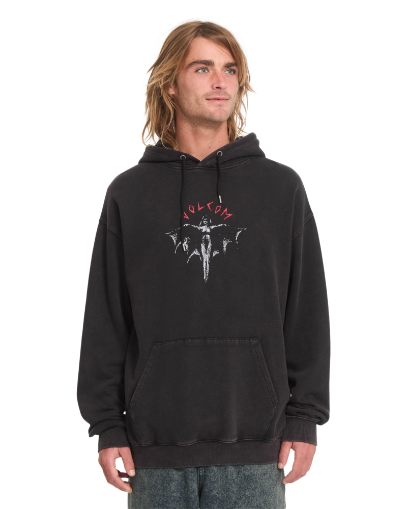 Sudadera con Capucha Volcom Gráfico Alado - Negro Washed
