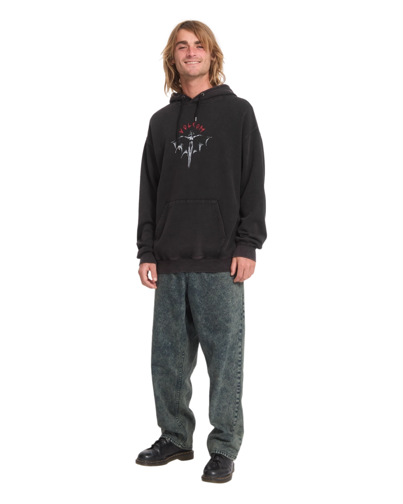 Sudadera con Capucha Volcom Gráfico Alado - Negro Washed
