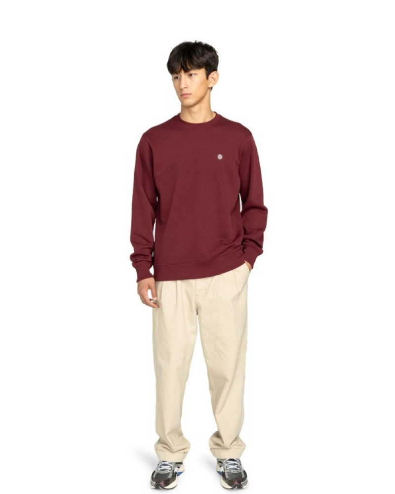 Sudadera Element Hombre Granate Cuello Redondo | Icon Embroidery