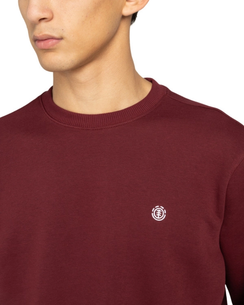 Sudadera Element Hombre Granate Cuello Redondo | Icon Embroidery