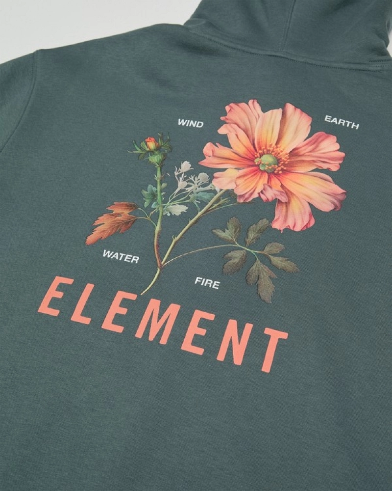 Sudadera Element Mujer Capucha Verde con Flores | Peace Of Mind Sudadera Element Mujer Capucha Verde con Flores | Peace Of Mind