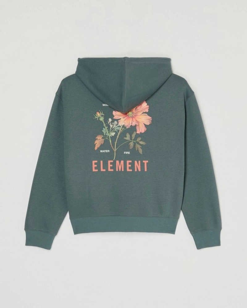 Sudadera Element Mujer Capucha Verde con Flores | Peace Of Mind Sudadera Element Mujer Capucha Verde con Flores | Peace Of Mind
