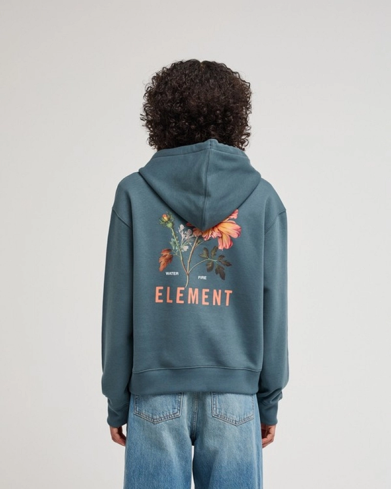 Sudadera Element Mujer Capucha Verde con Flores | Peace Of Mind Sudadera Element Mujer Capucha Verde con Flores | Peace Of Mind