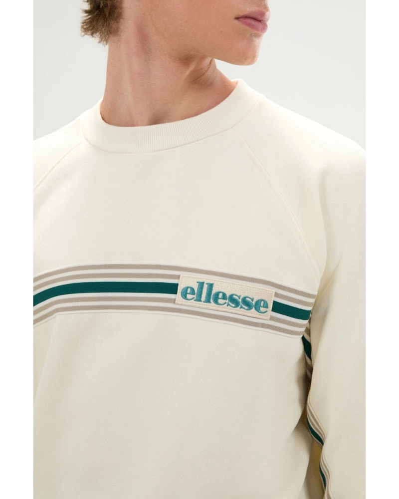 Sudadera Ellesse Rossanti hombre color crudo con franja retro Sudadera Ellesse Rossanti hombre color crudo con franja retro