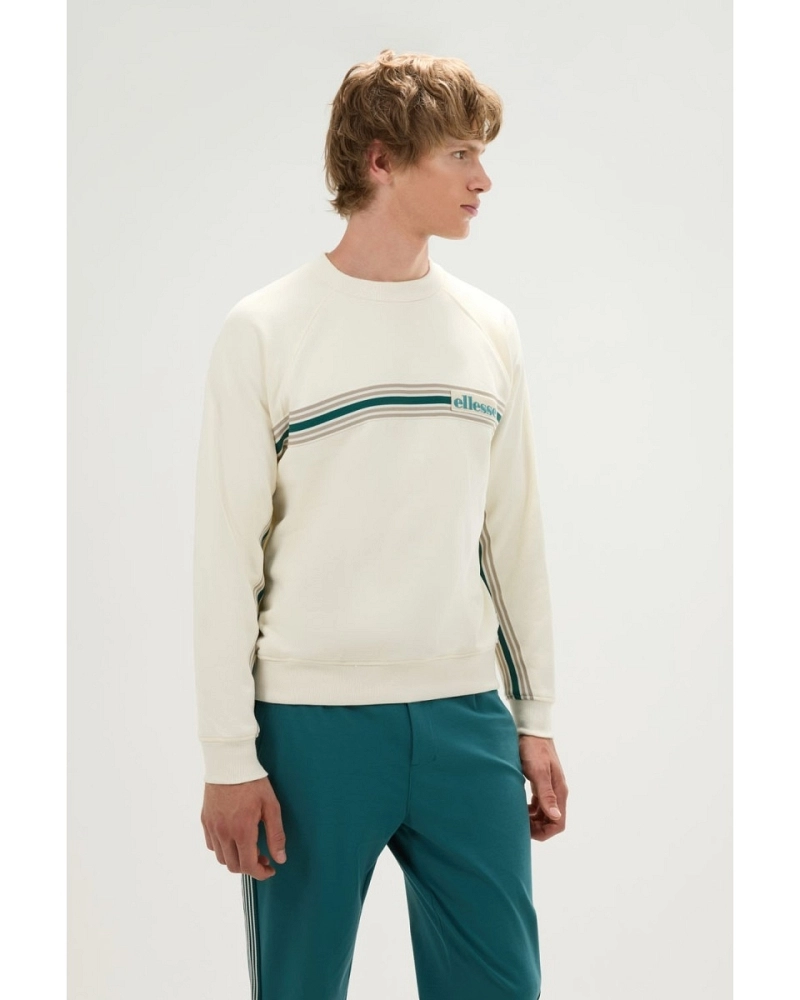 Sudadera Ellesse Rossanti hombre color crudo con franja retro Sudadera Ellesse Rossanti hombre color crudo con franja retro