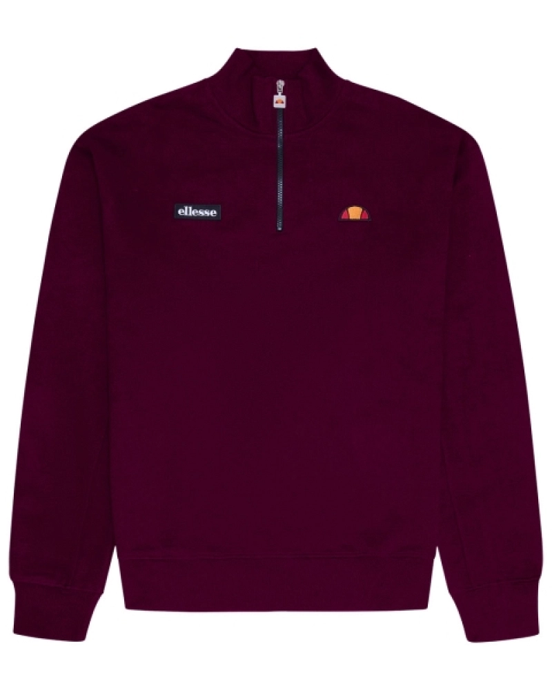 Sudadera Hombre Media Cremallera Burdeos Sudadera Hombre Media Cremallera Burdeos