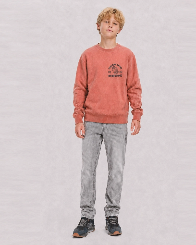 Sudadera Hydroponic Freezing Brains Rosa Empolvado - Niño Sudadera Hydroponic Freezing Brains Rosa Empolvado - Niño