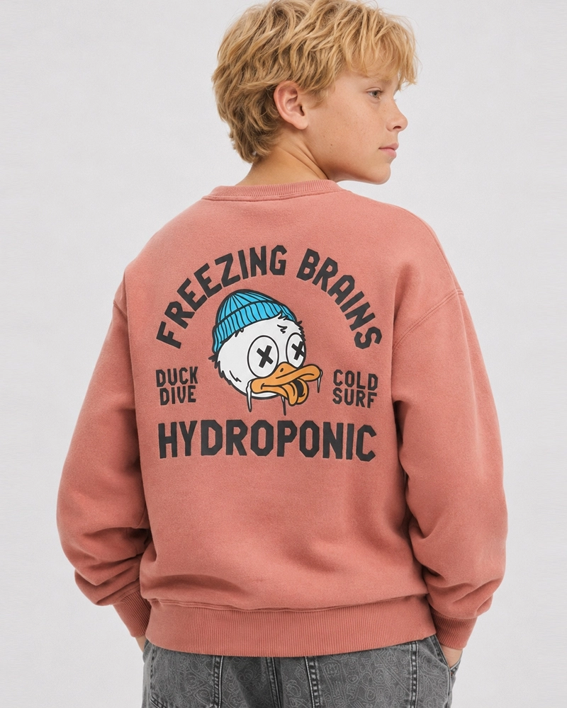 Sudadera Hydroponic Freezing Brains Rosa Empolvado - Niño Sudadera Hydroponic Freezing Brains Rosa Empolvado - Niño