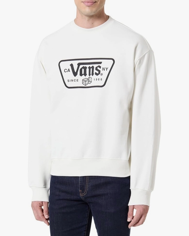 Sudadera Vans Full Patch Crew – Blanco Roto