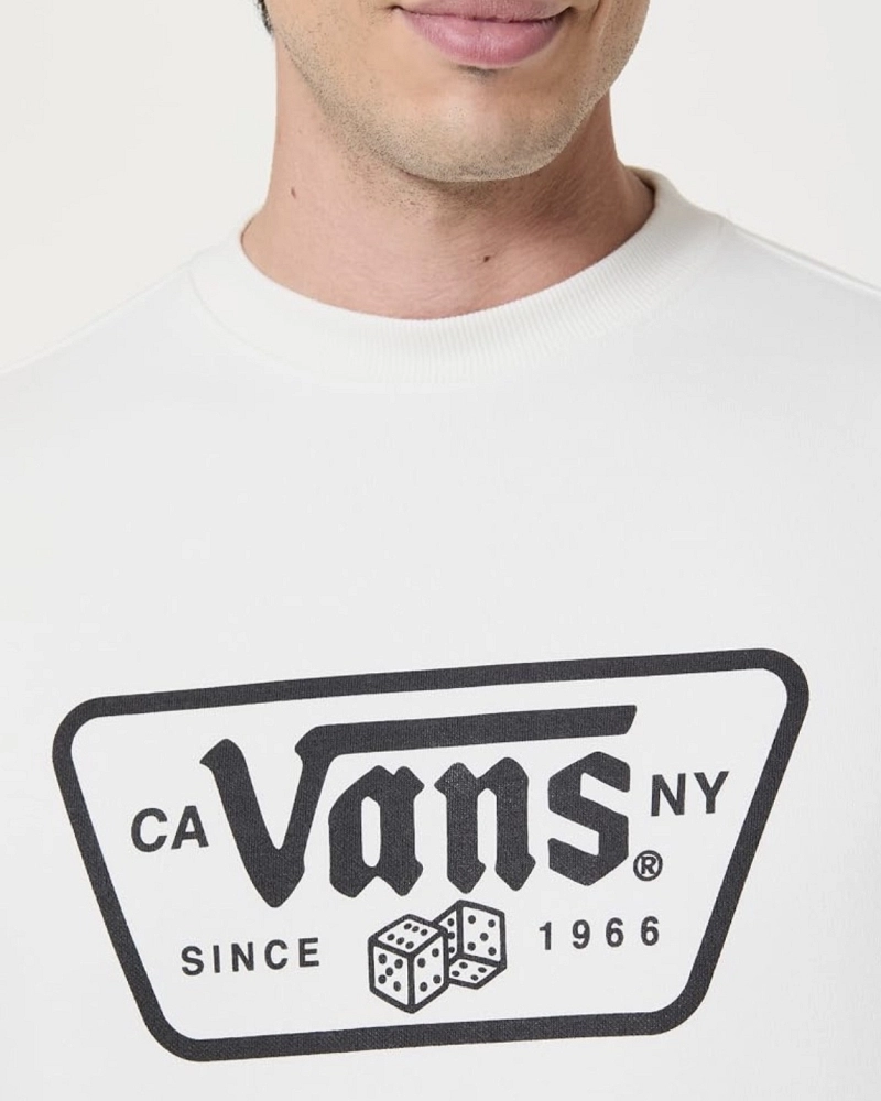 Sudadera Vans Full Patch Crew – Blanco Roto