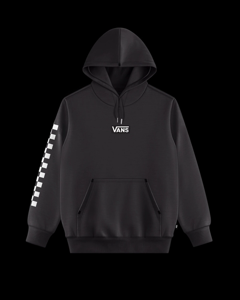 Sudadera Vans Niño Negra con Cuadros | Manga Checkerboard Sudadera Vans Niño Negra con Cuadros | Manga Checkerboard