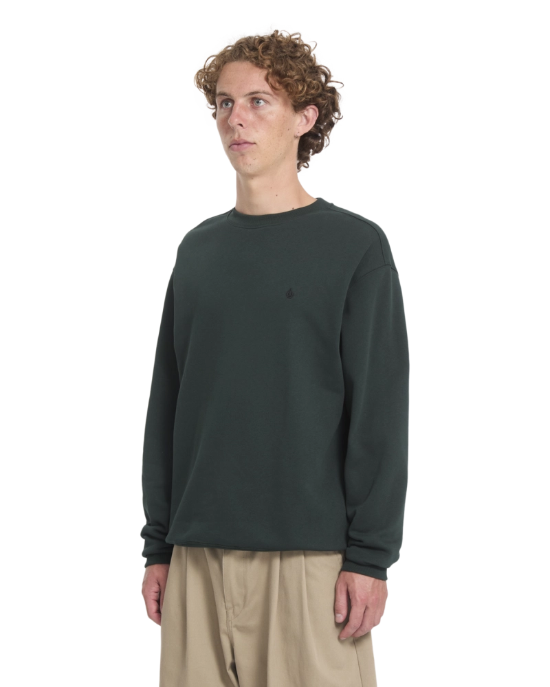 Sudadera Volcom Cuello Redondo Básica Logo Tono sobre Tono - Verde Bosque