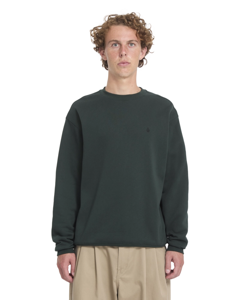 Sudadera Volcom Cuello Redondo Básica Logo Tono sobre Tono - Verde Bosque