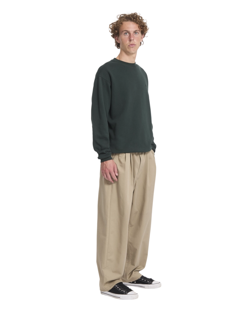 Sudadera Volcom Cuello Redondo Básica Logo Tono sobre Tono - Verde Bosque