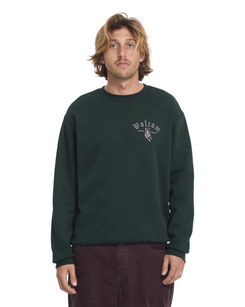Sudadera Volcom Cuello Redondo Estampado Win Some, Lose Some - Verde Bosque